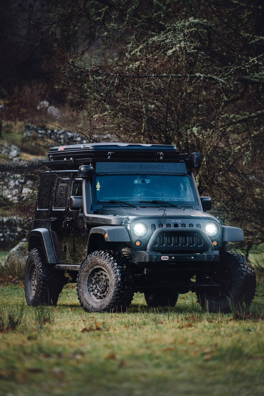 Captivating Black Jeep Wrangler With A Black Top Wallpaper