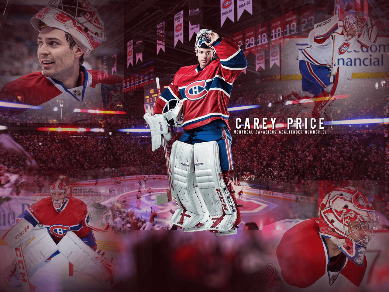 Carey Price Nhl Montreal Canadiens Digital Collage Wallpaper