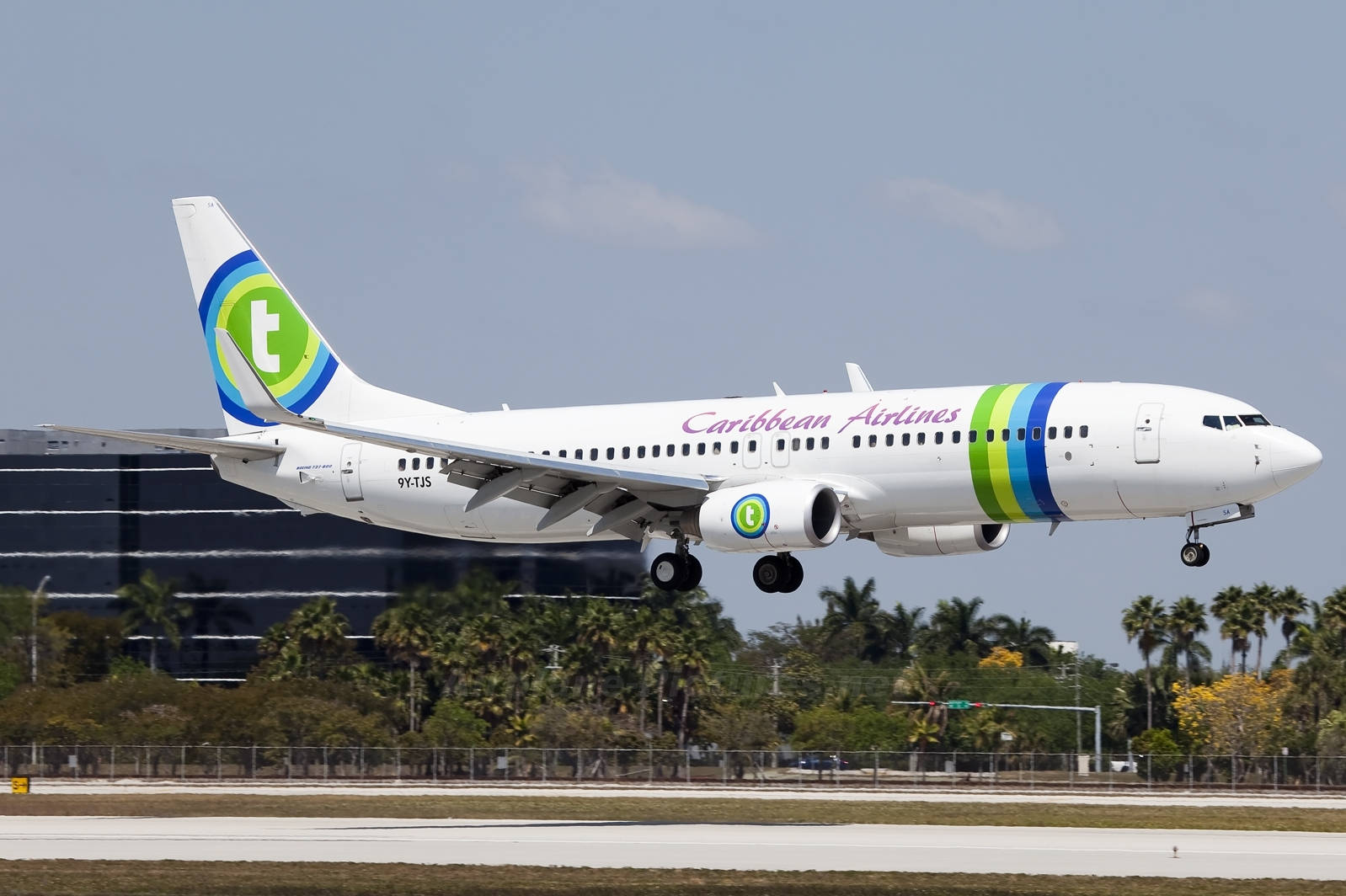 Caribbean Airlines Blue-green Design Wallpaper