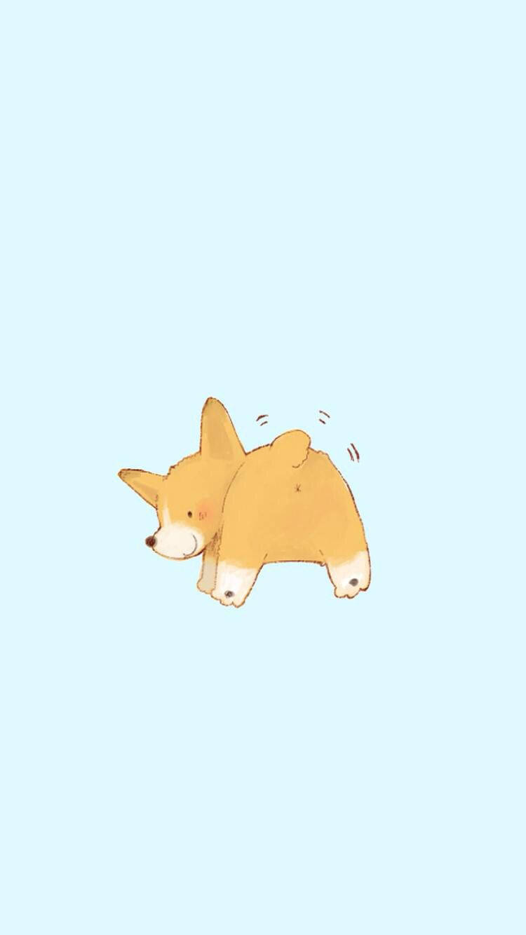 Cartoon Corgi Butts Wallpaper