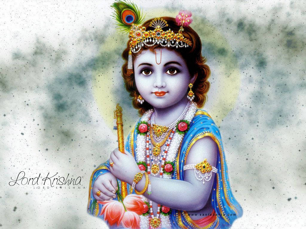 Cartoon Little Child Krishna Wallpaper