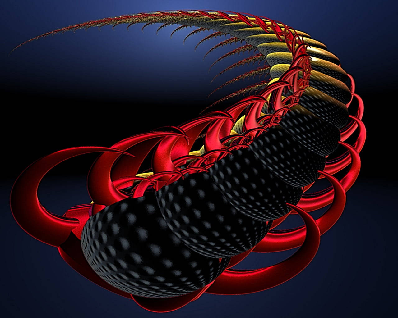 Centipede Black And Red Digital Art Wallpaper