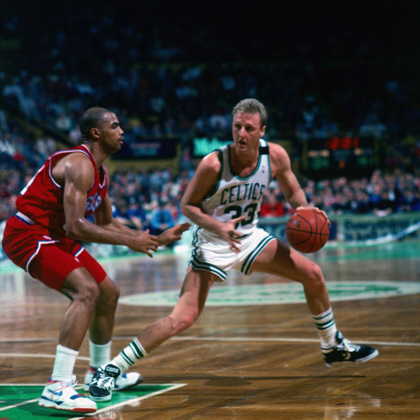 Charles Barkley Boston Celtics Larry Bird Nba Game Wallpaper