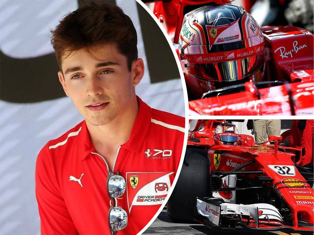 Charles Leclerc Ferarri Collage Wallpaper