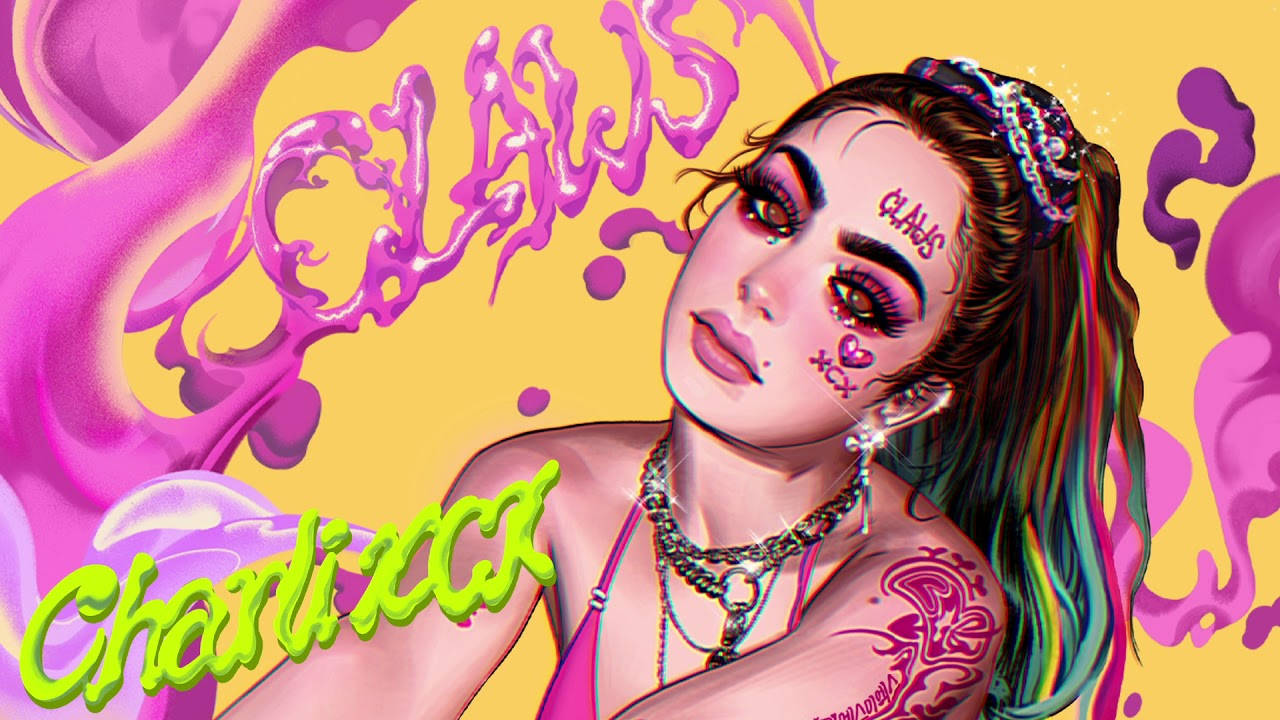 Charli Xcx Claws Caricature Wallpaper