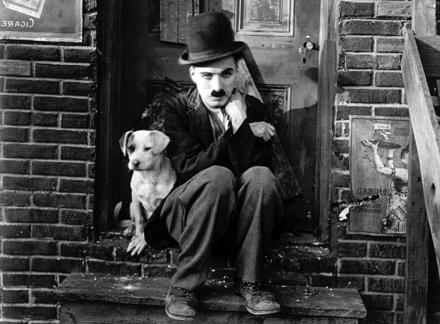 Charlie Chaplin And His Loyal Companion Wallpaper