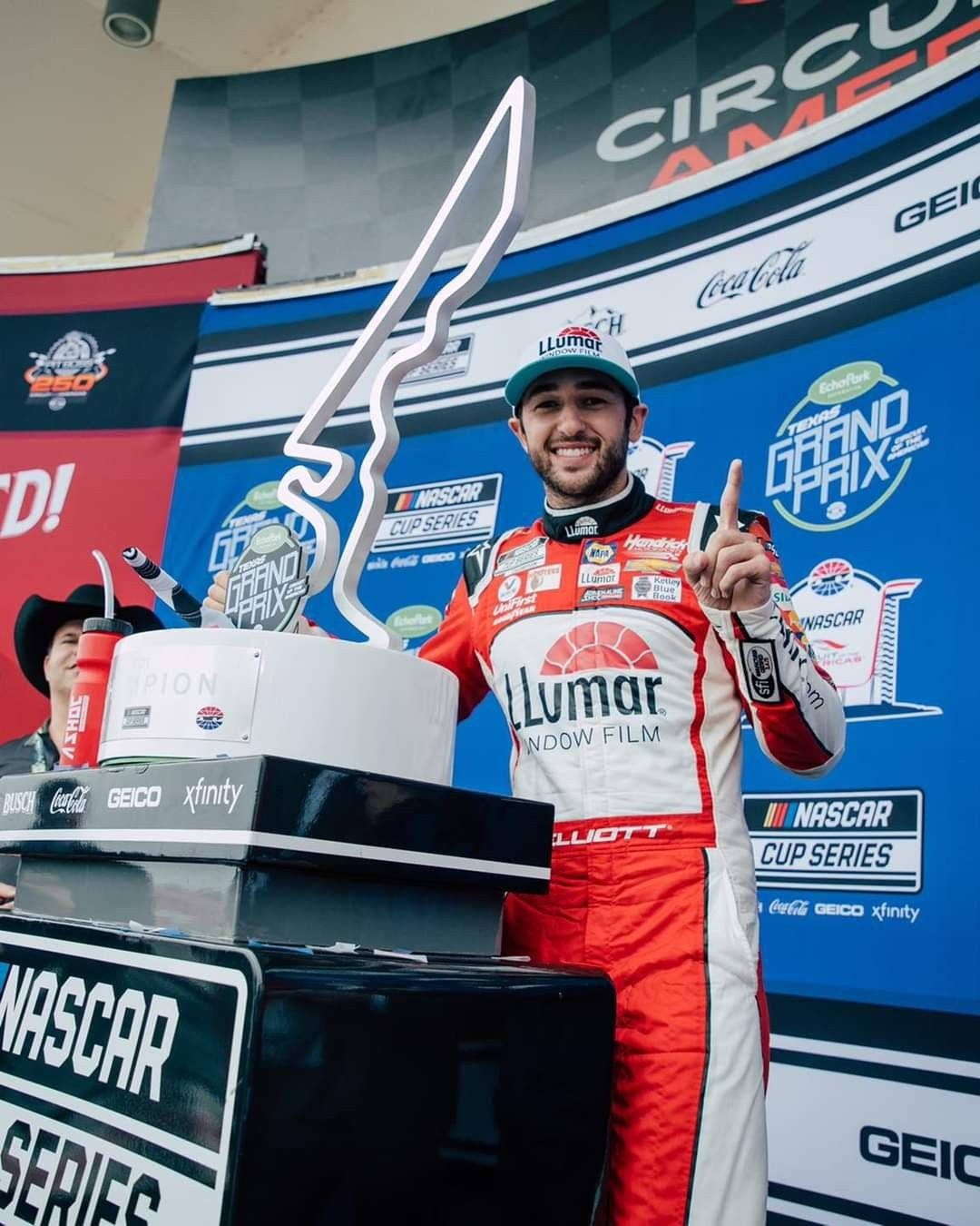 Chase Elliot Posing For The Press Wallpaper