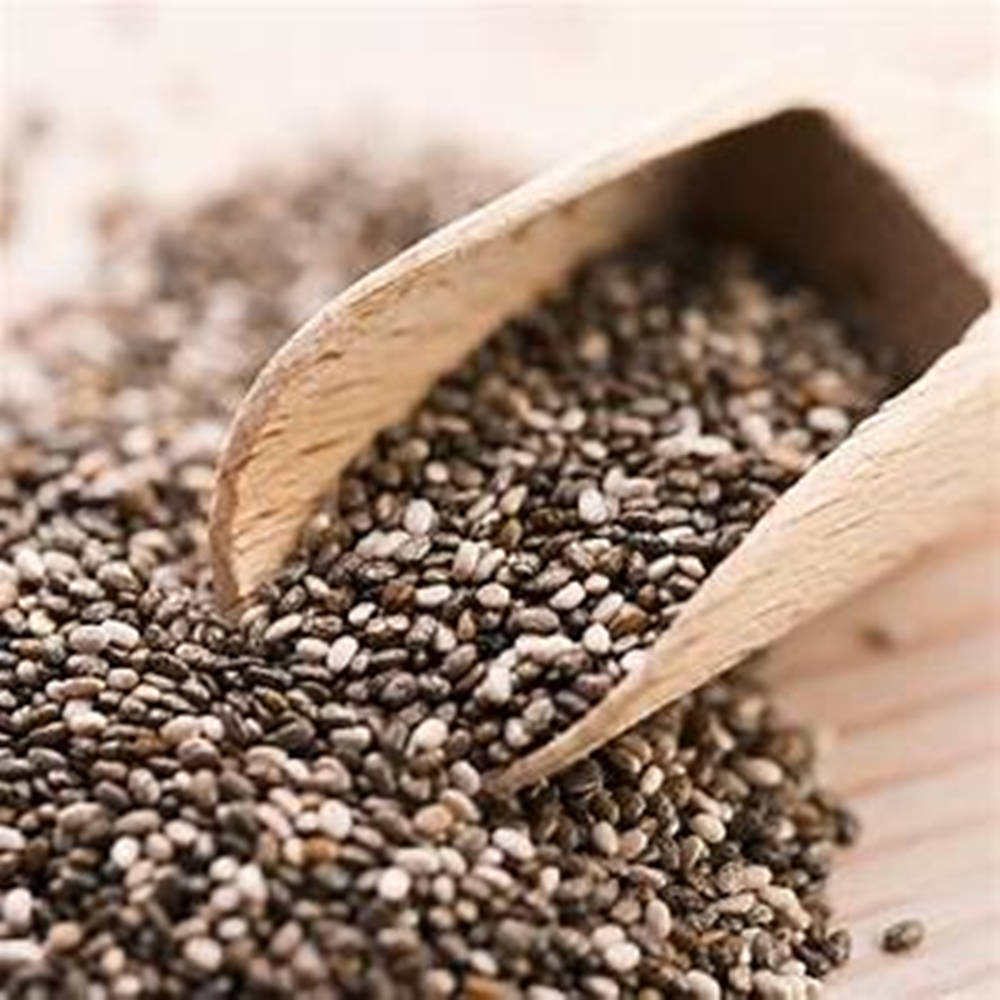 Chia Seeds In A Wooden Scoop Wallpaper