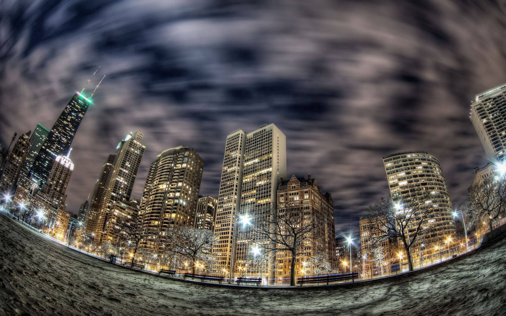 Chicago Fisheye Shot Wallpaper