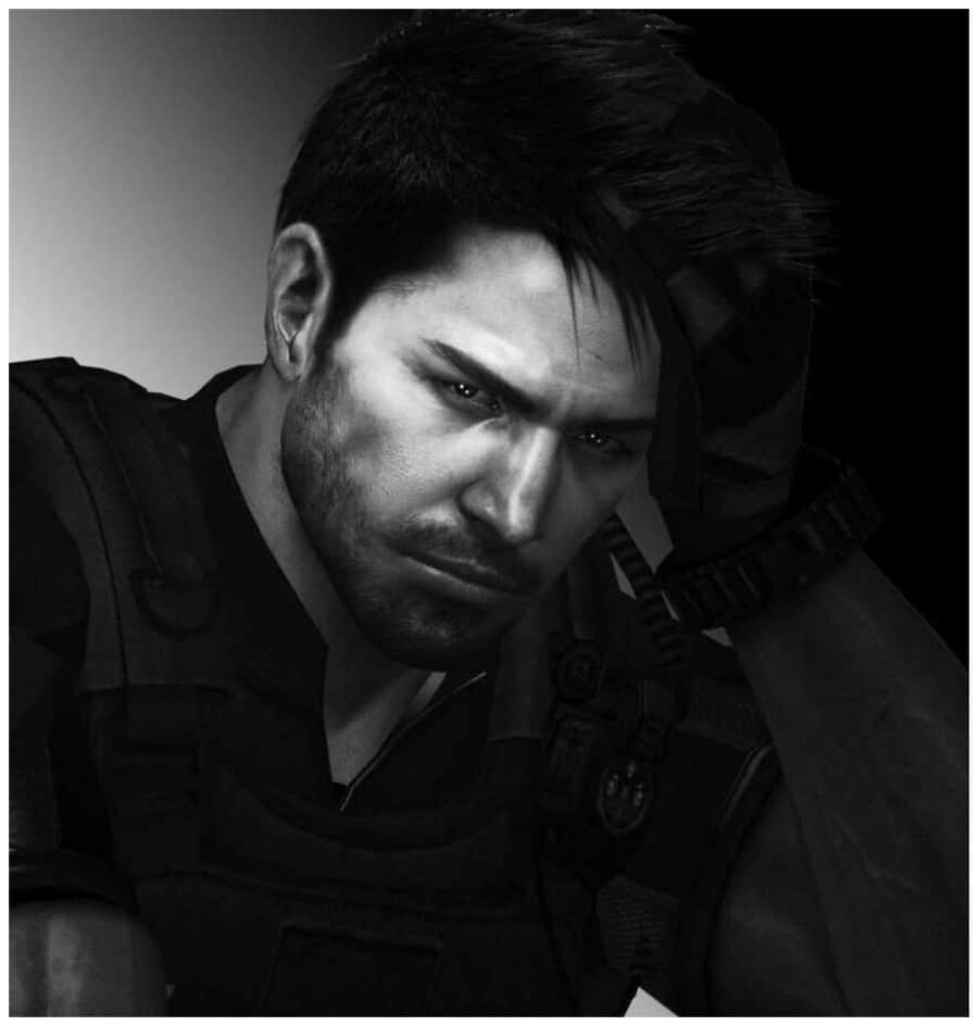 Chris Redfield - A Hero In Action Wallpaper