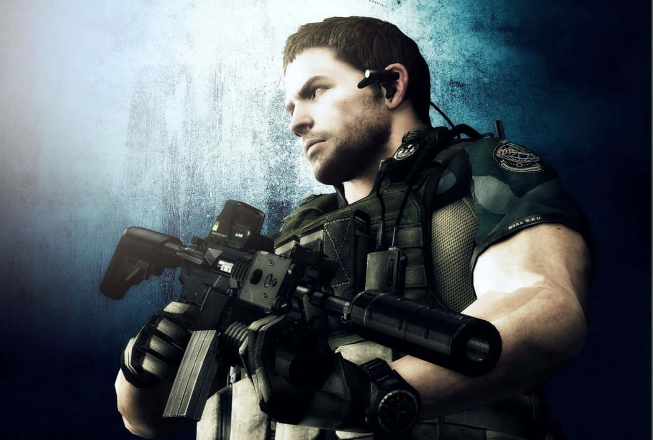 Chris Redfield In Action Wallpaper