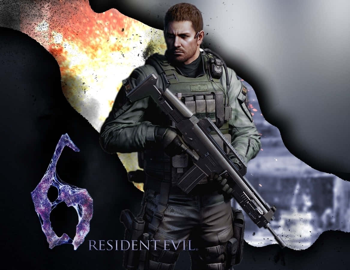 Chris Redfield In Action Wallpaper