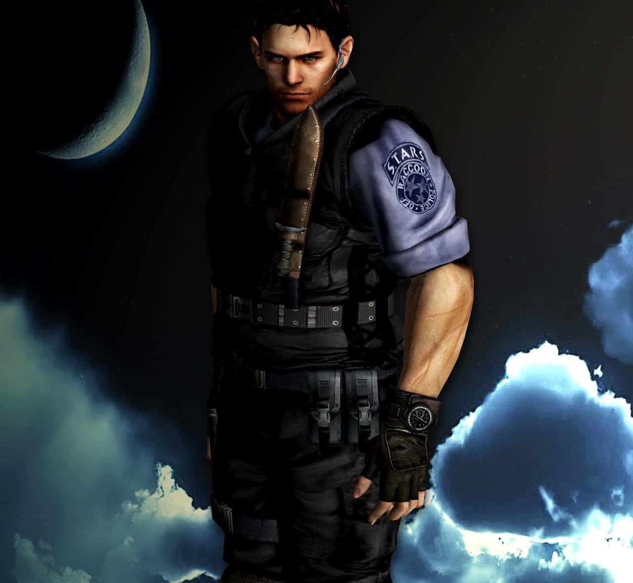 Chris Redfield In Intense Combat Wallpaper