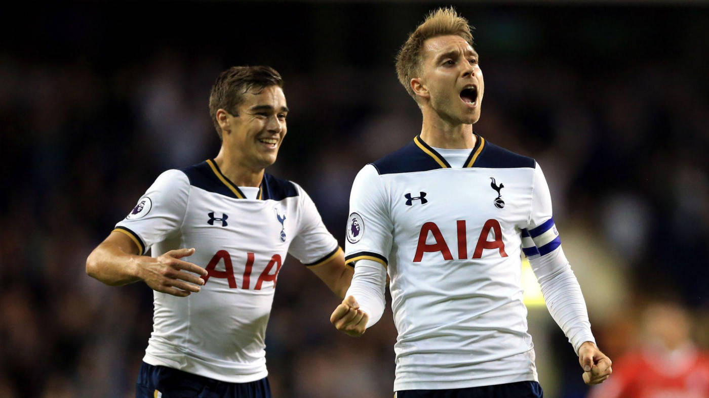 Christian Eriksen Cheering Excitedly Wallpaper