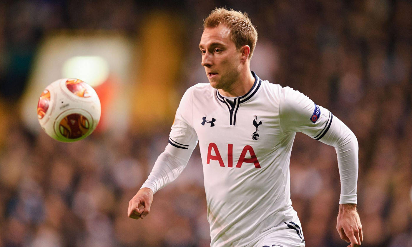 Christian Eriksen Kicking Ball Mid Air Wallpaper