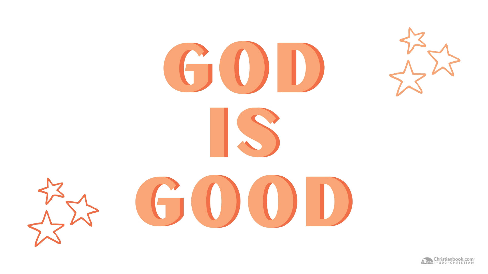 Christian God Is Good Orange Text Wallpaper