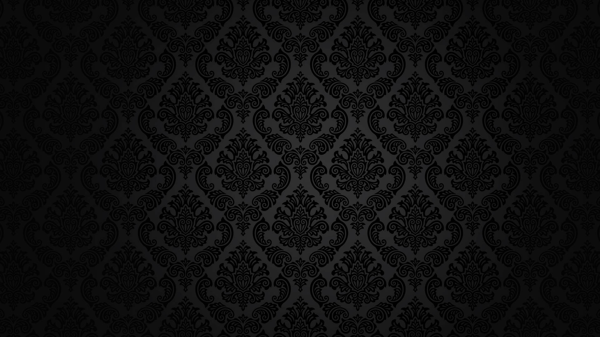 Classic Royal Black Damask Pattern Wallpaper