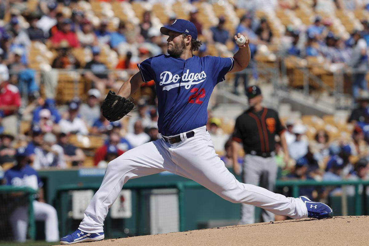 Clayton Kershaw In Blue Dodgers Jersey Wallpaper