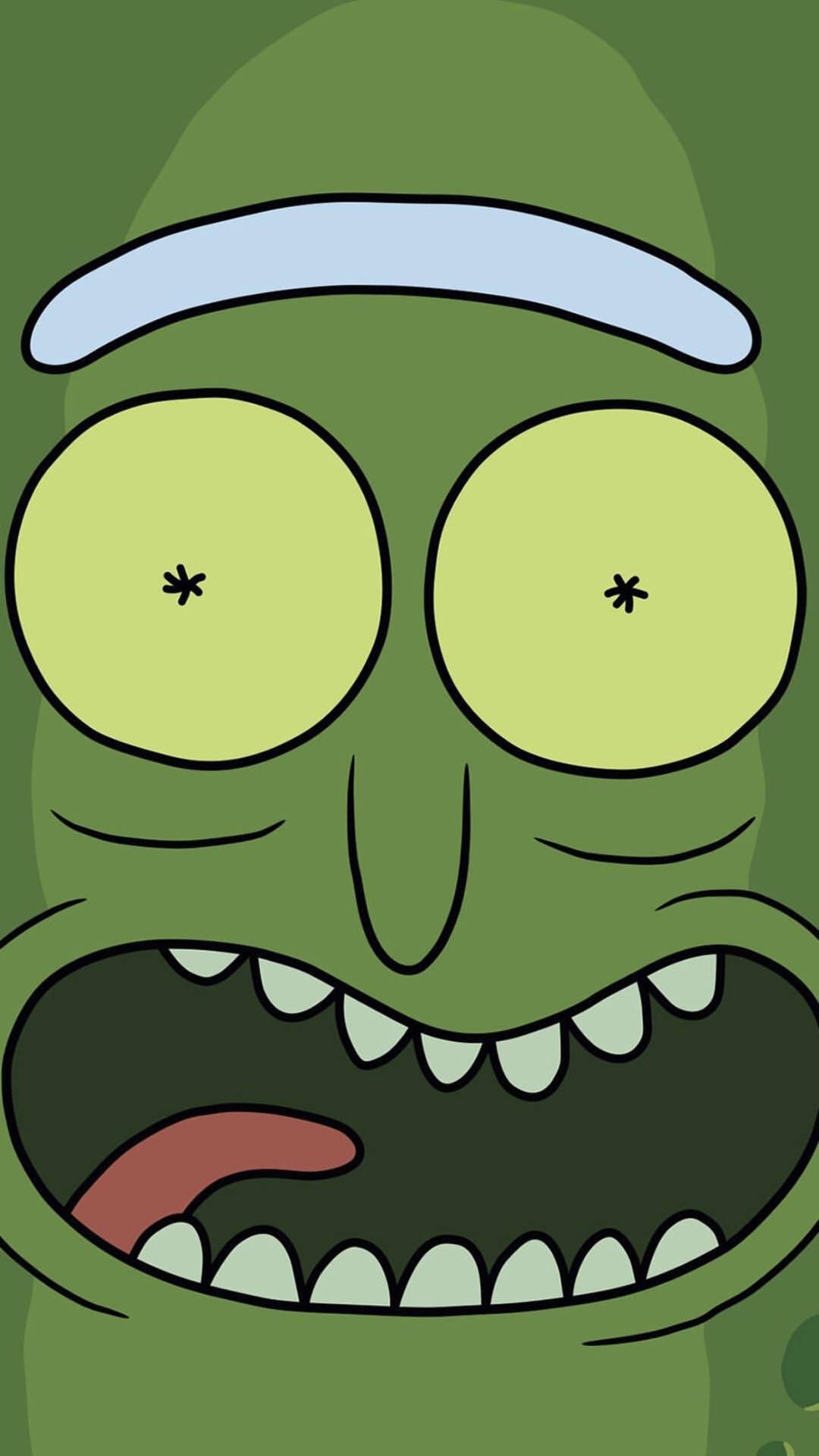 Close-up Pickle Rick Face Wallpaper