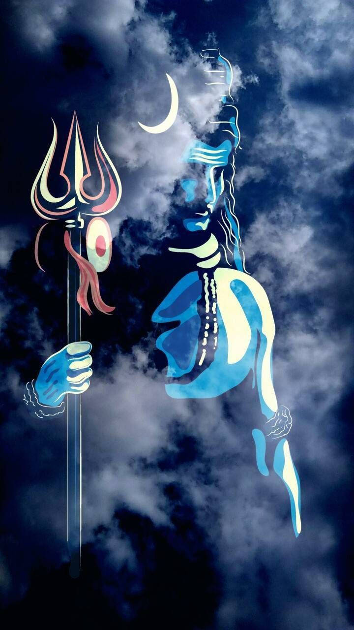 Cloudy Mahadev Rudra Avatar Phone Wallpaper