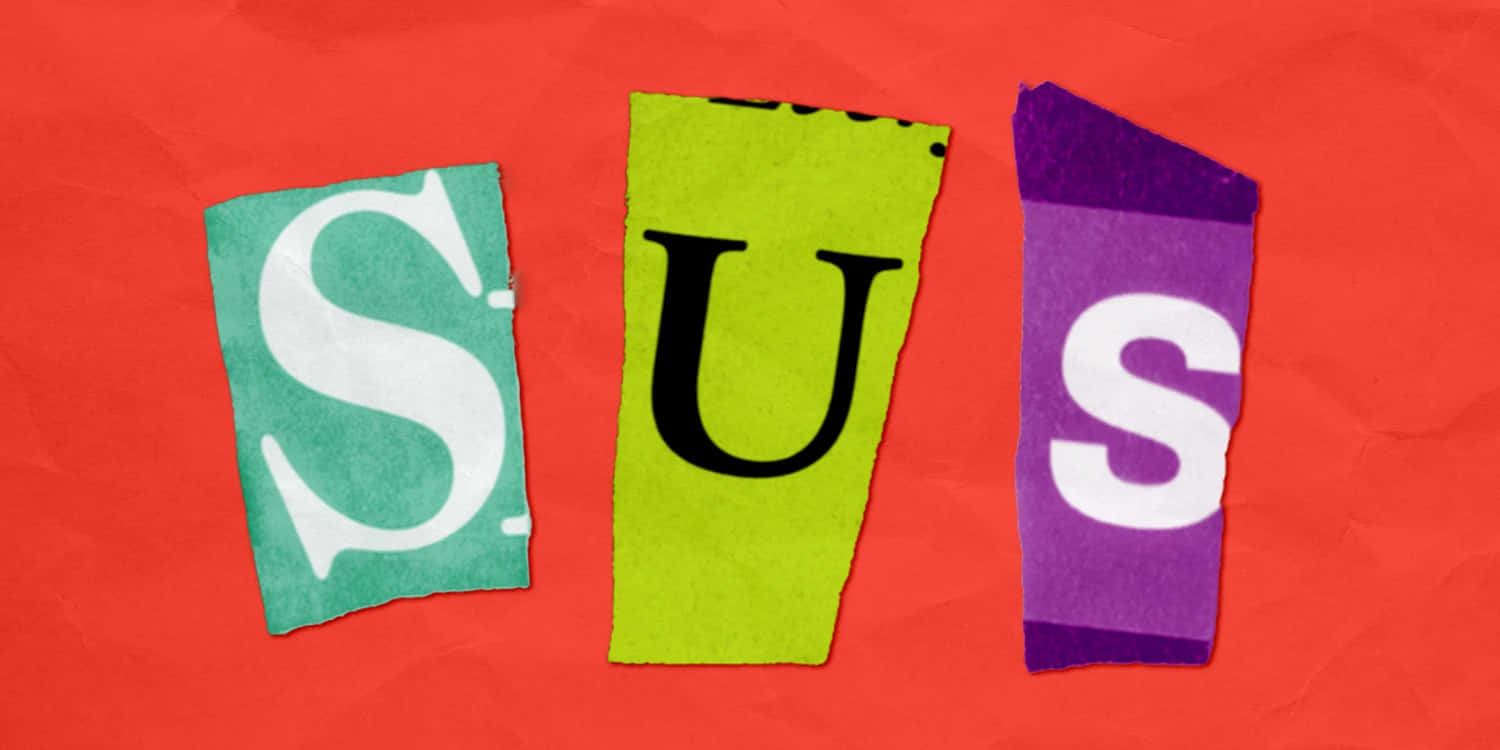 Colorful S U S Cutout Letterson Red Background Wallpaper