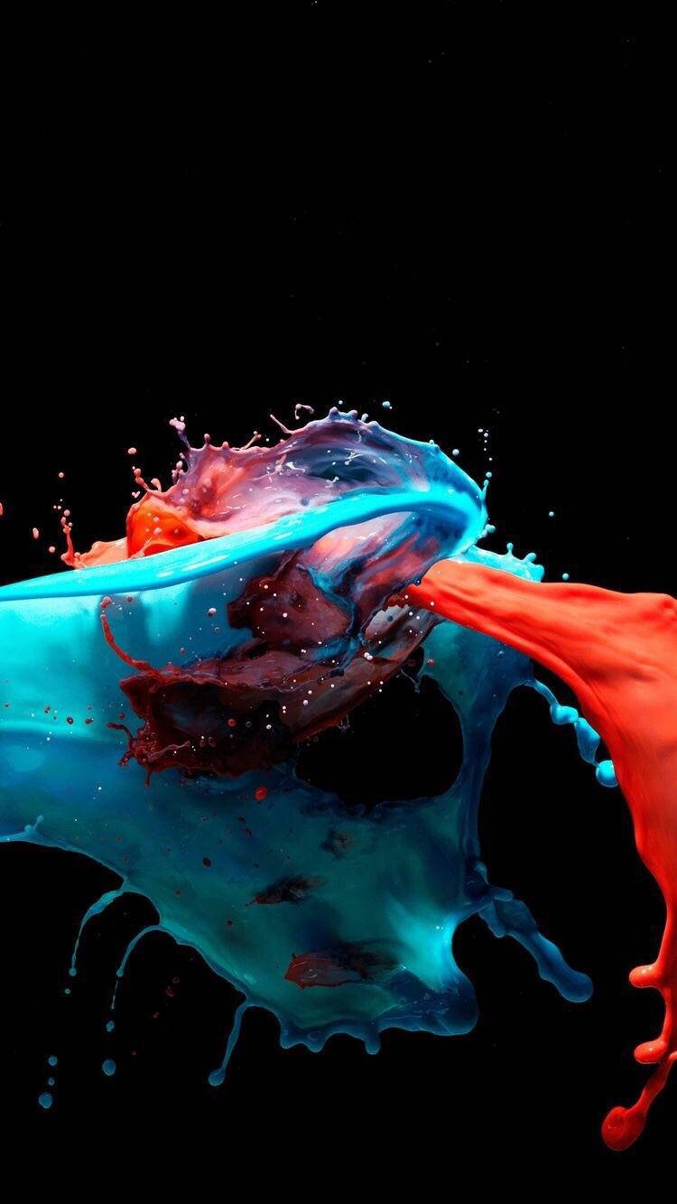 Colourful Paint Splatter Oled Iphone Wallpaper