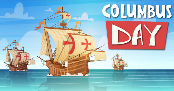 Columbus Day Animated Drawing Wallpaper