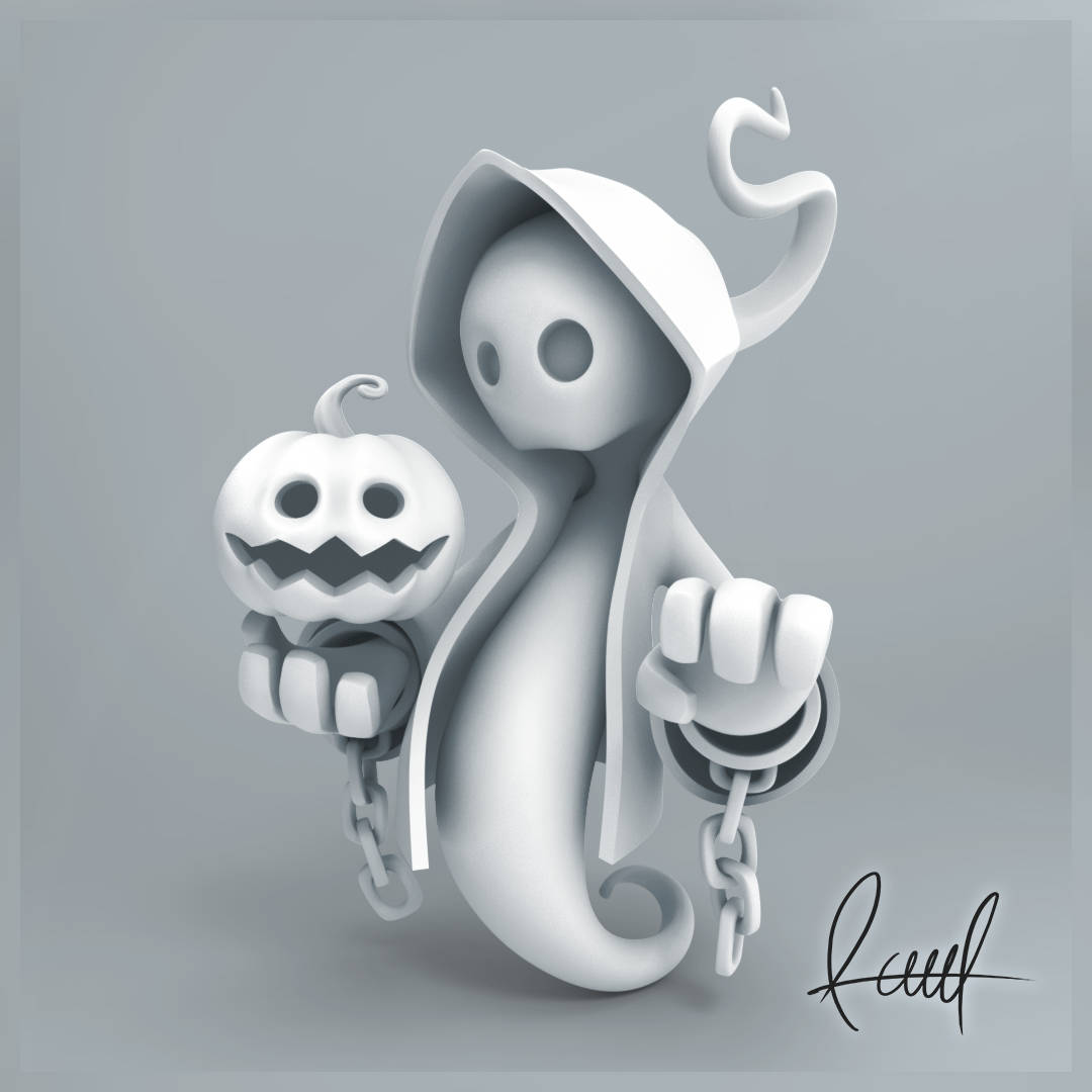 Cool 3d Ghost With Chains Wallpaper