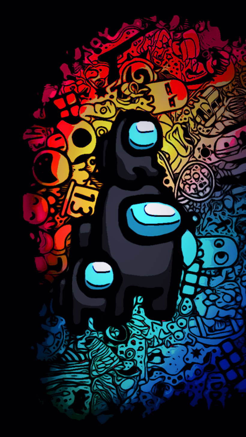 Cool Among Us 2d Doodle Artwork Wallpaper