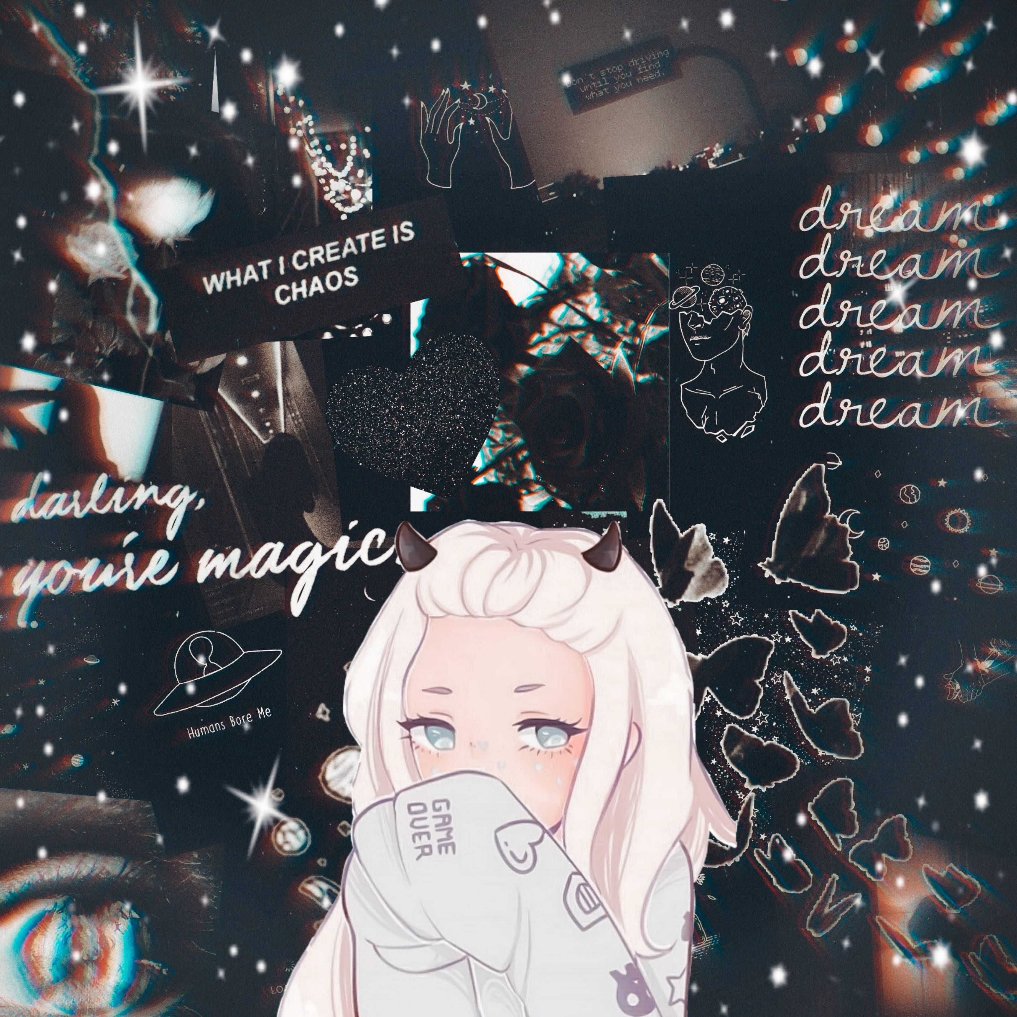 Cool Anime Phone Girl In White Aesthetic Wallpaper