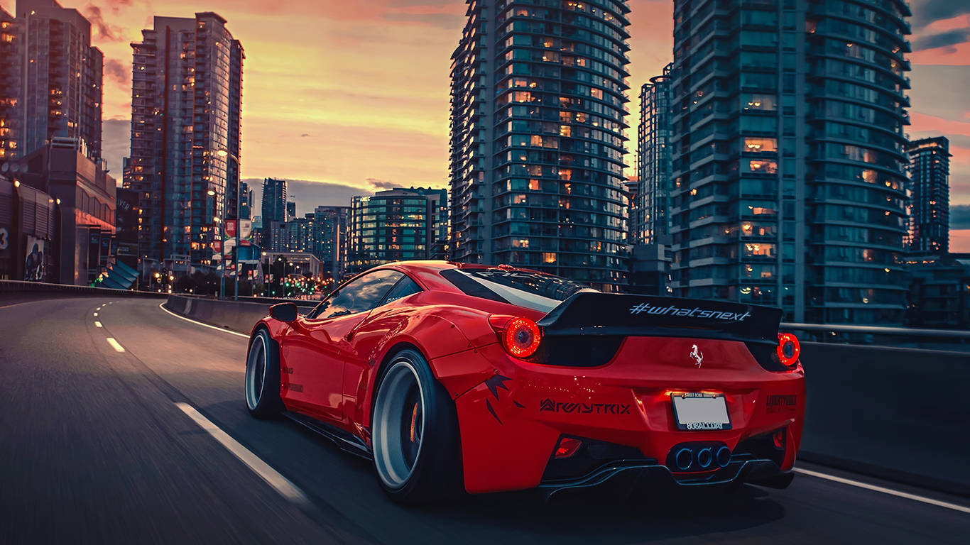 Cool City 1366x768 Ferrari Hd Wallpaper