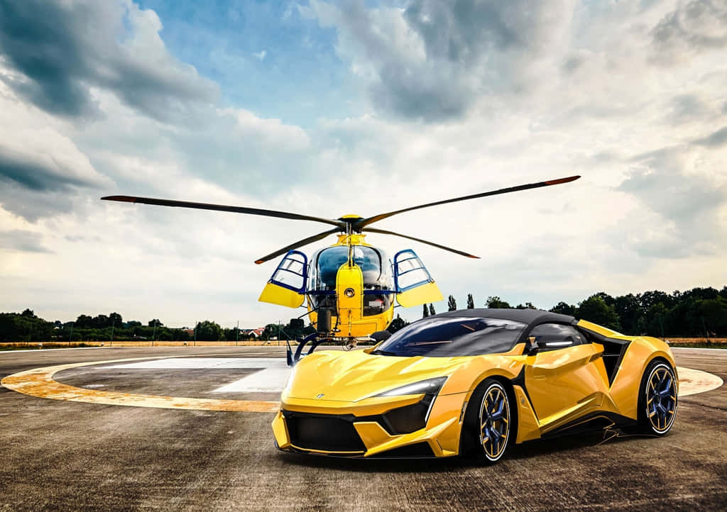 Cool Helicopter And W Motors Fenyr Supersport Wallpaper