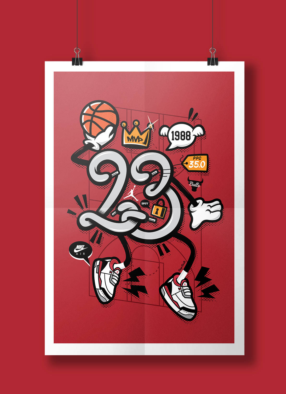 Cool Jordan 23 Street Art Style Wallpaper