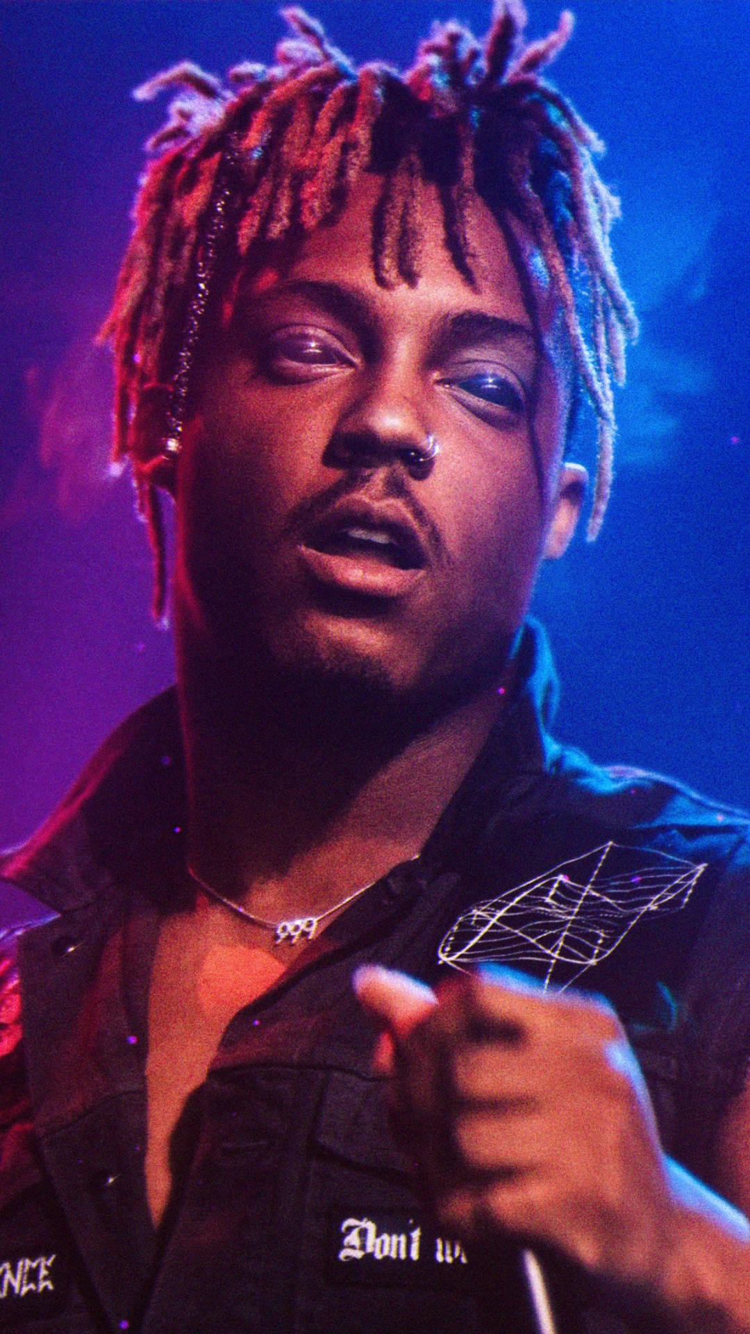 Cool Juice Wrld Blue Background Wallpaper