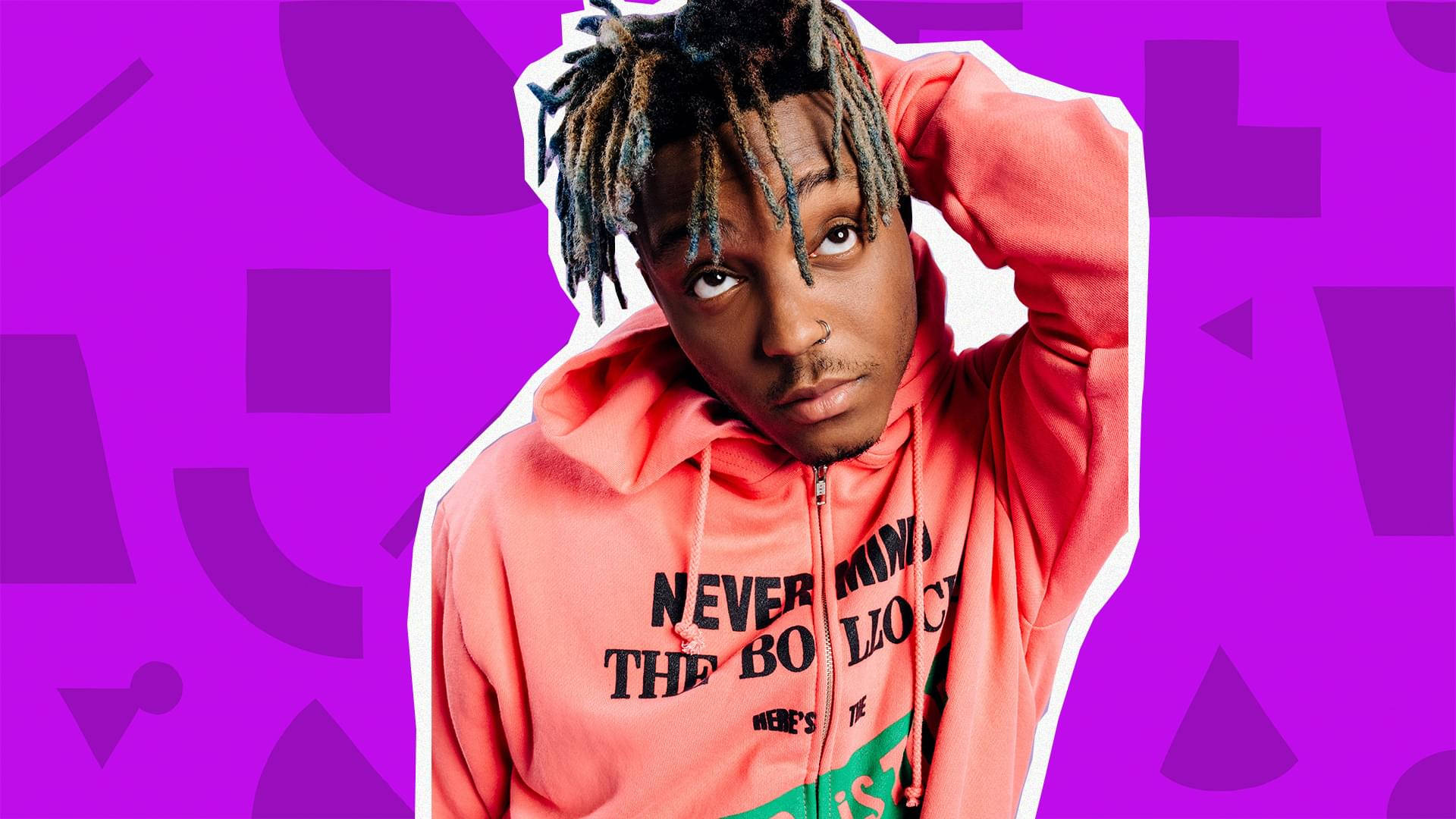 Cool Juice Wrld Pink Hoodie Wallpaper