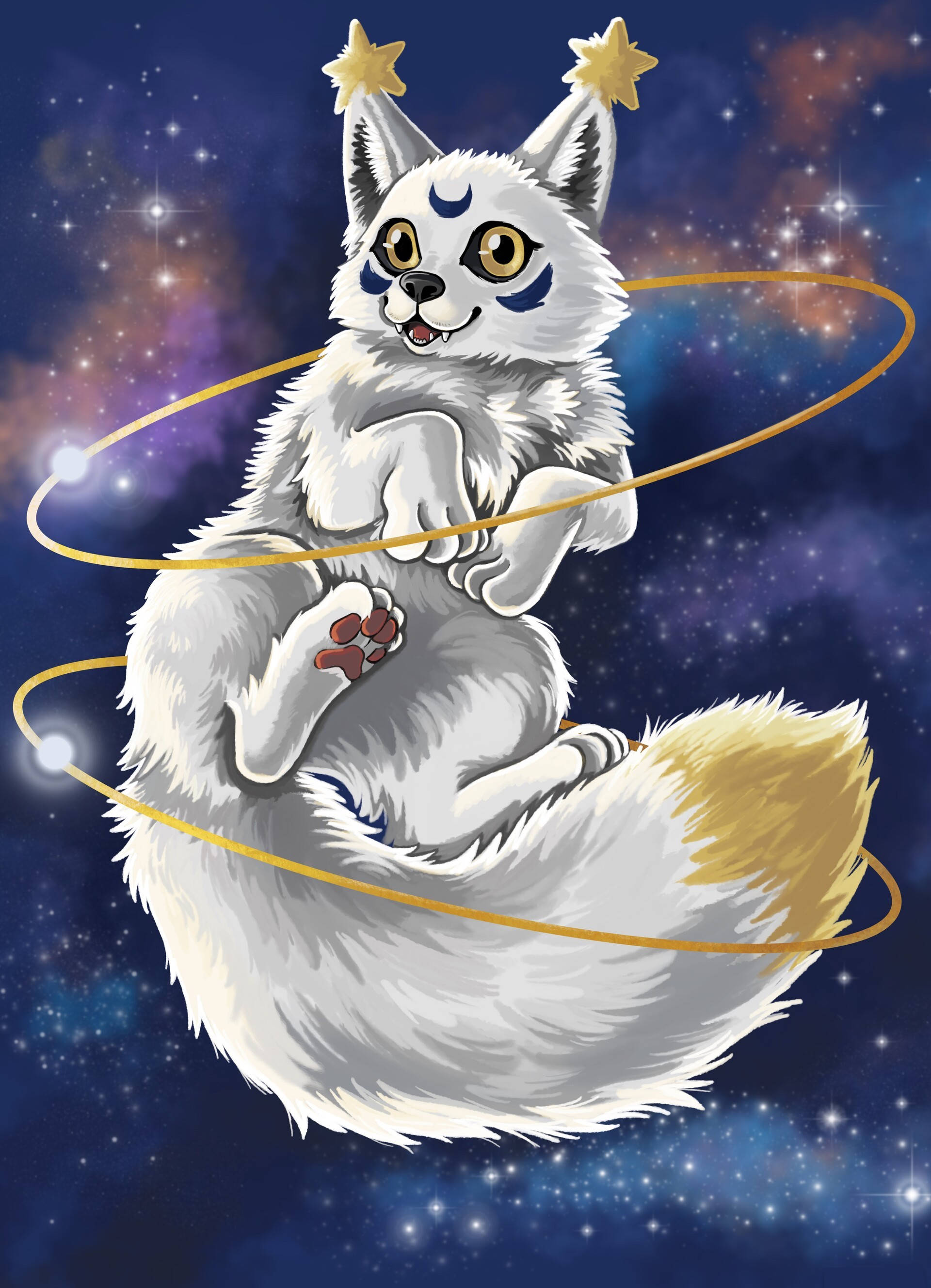 Cool Magic Galaxy Baby Wolf Wallpaper