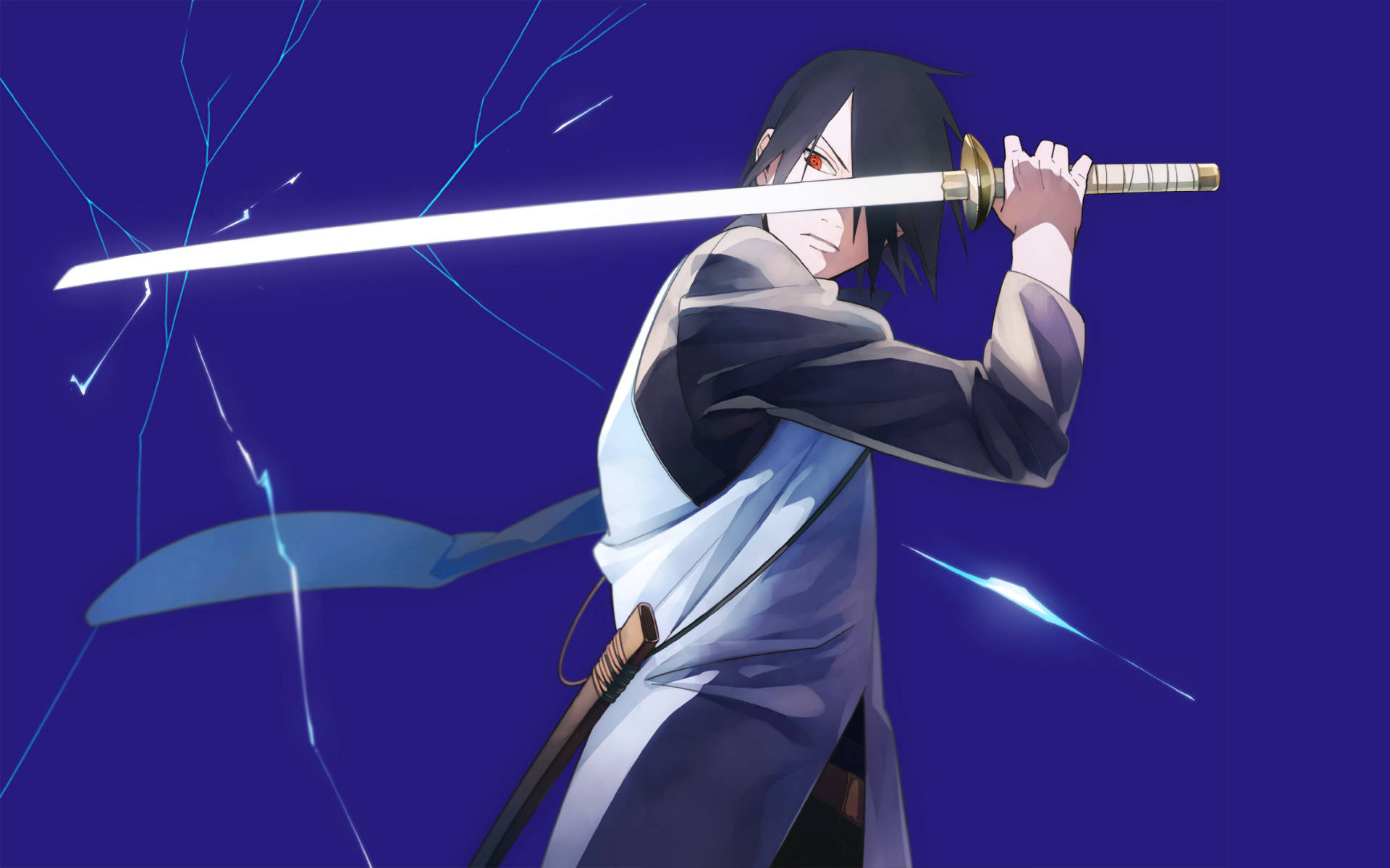 Cool Sasuke In Boruto With Sword Wallpaper