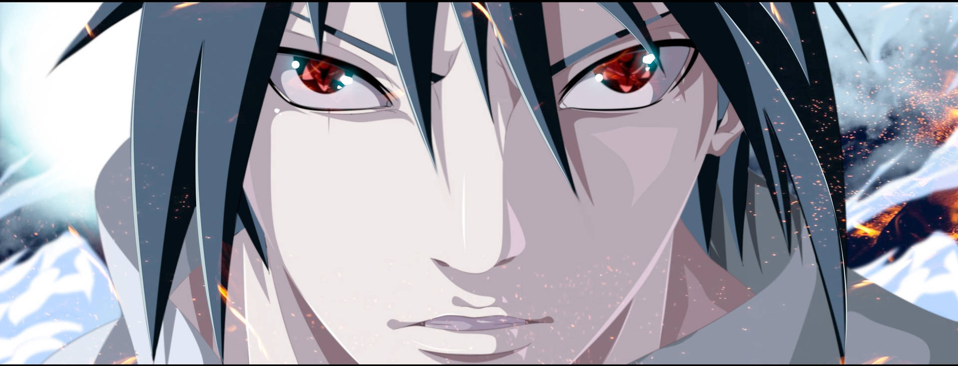 Cool Sasuke Sharingan Close-up Wallpaper