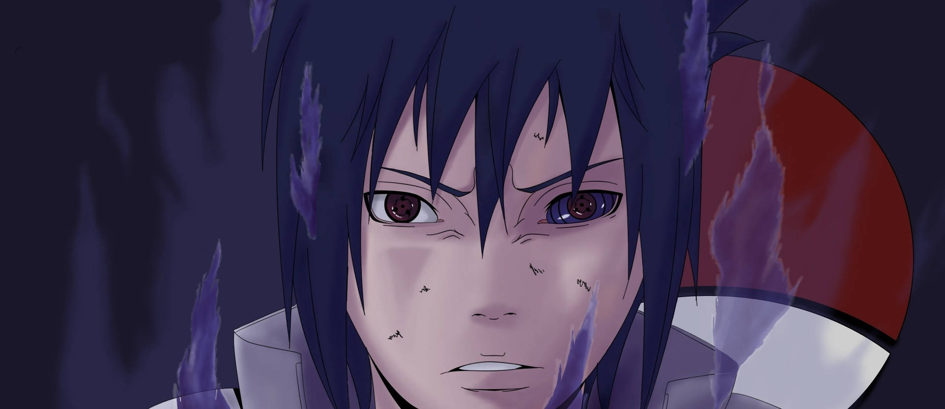 Cool Sasuke Tongues Of Black Fire Wallpaper