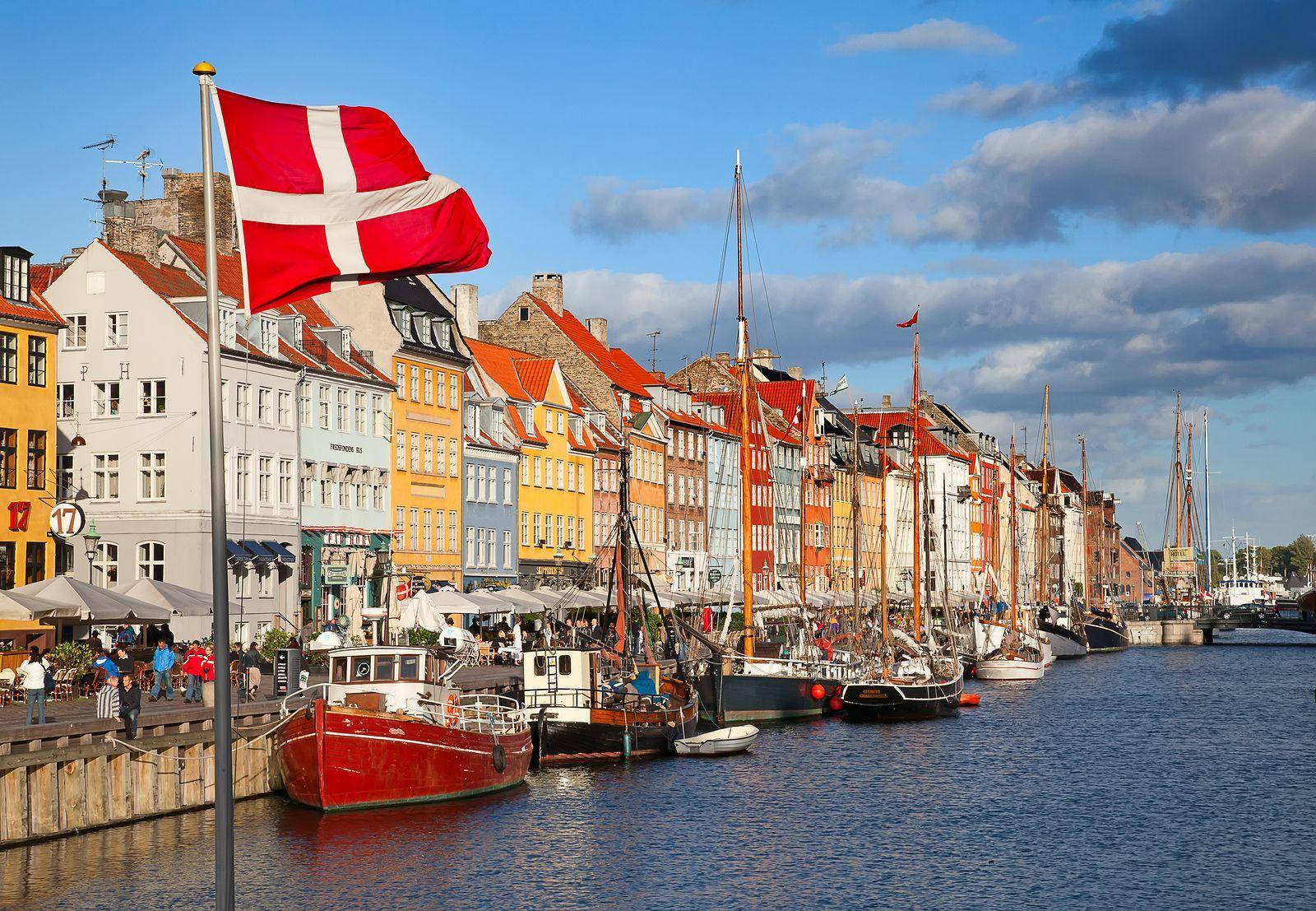 Copenhagen Denmark Flag Wallpaper