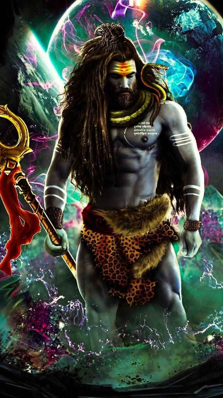 Cosmic Aghori Art Shiva Spear Wallpaper