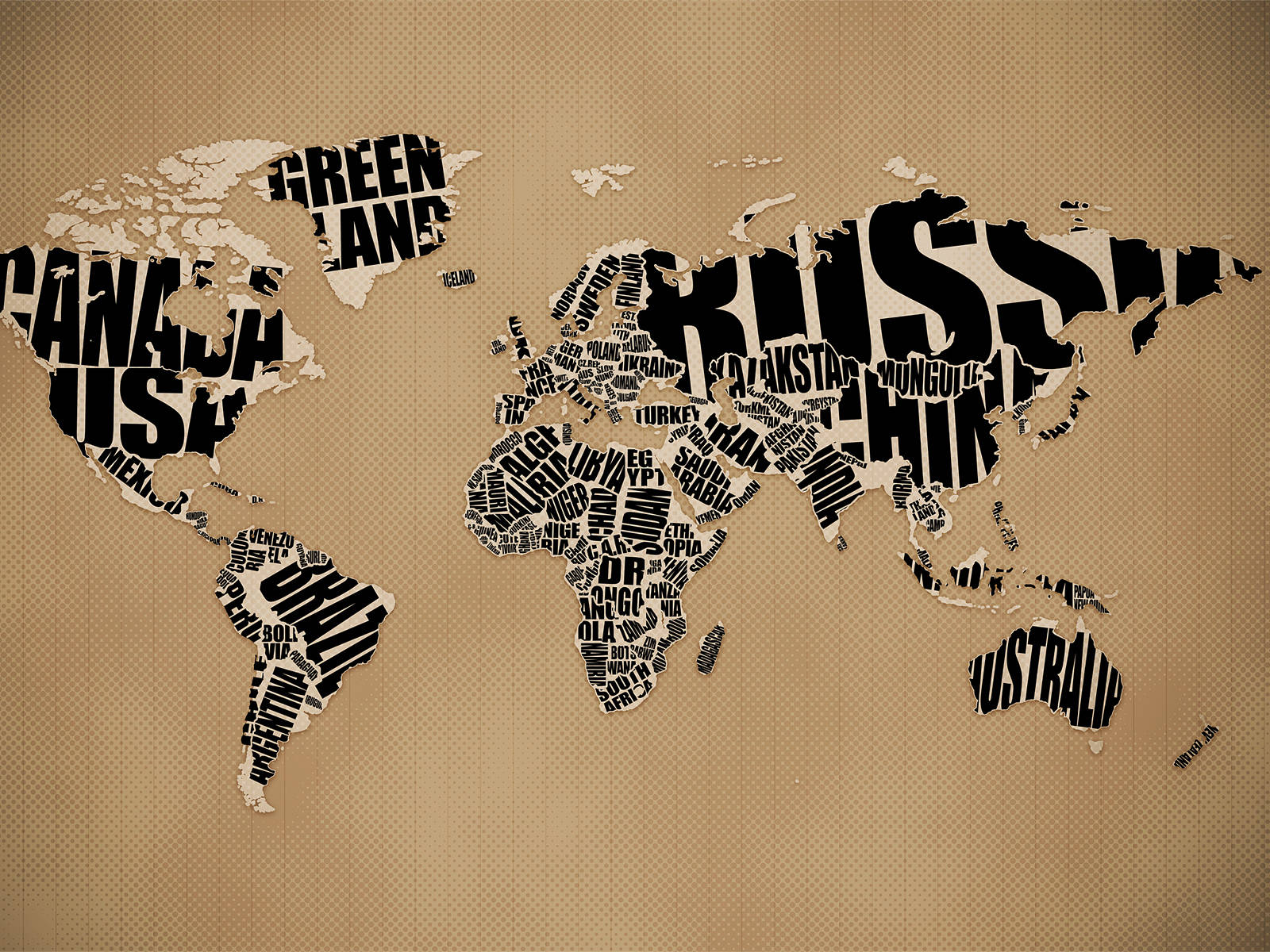 Countries Map Names Wallpaper