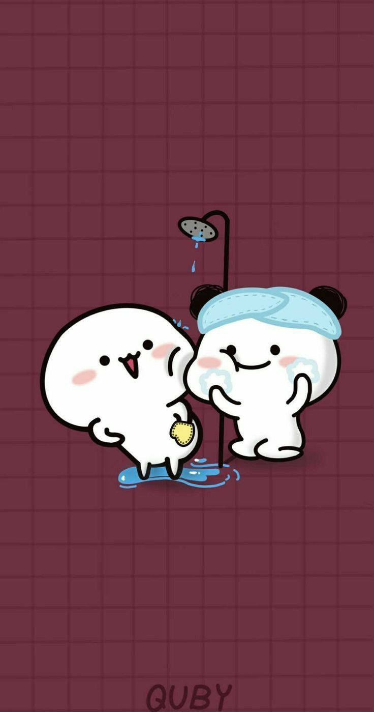 Couple Pentol Taking A Bath Wallpaper