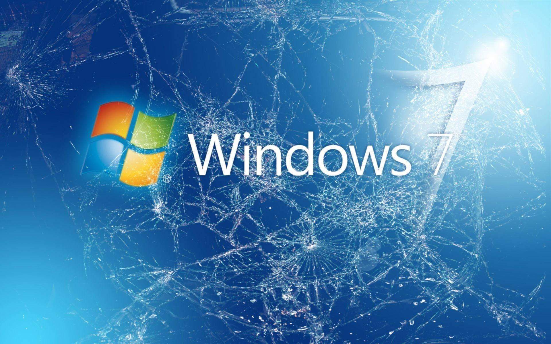 Cracked Computer Screen Windows 7 Wallpaper