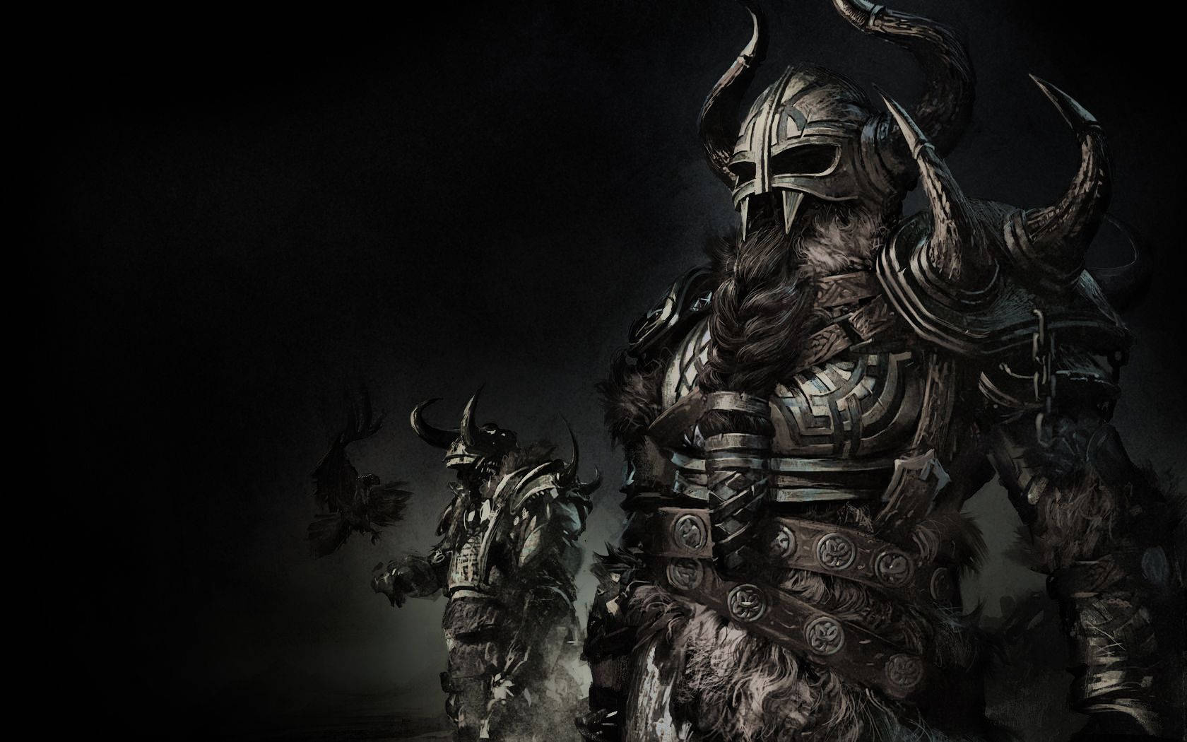 Creepy Norse Warrior In Armor Wallpaper