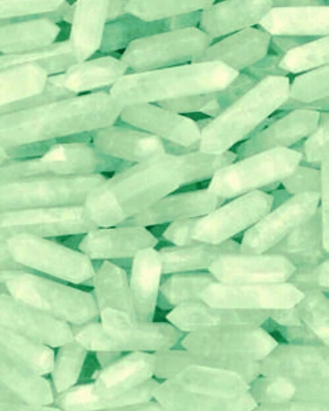 Crystal Cute Mint Green Aesthetic Wallpaper