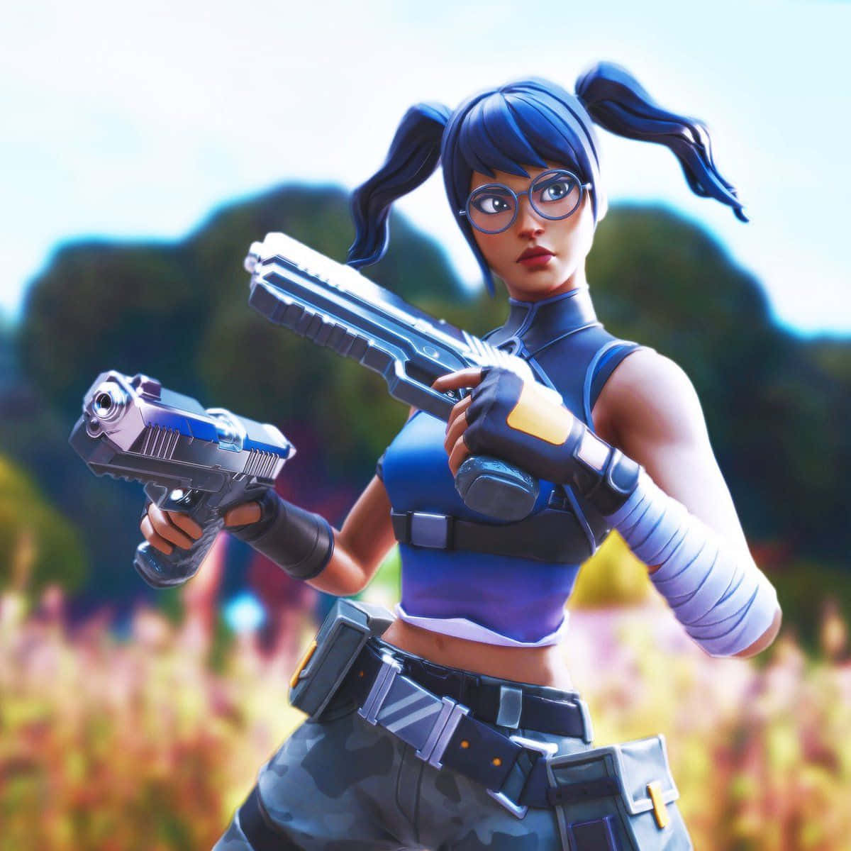 Crystal Skin Fortnite With Guns Wallpaper