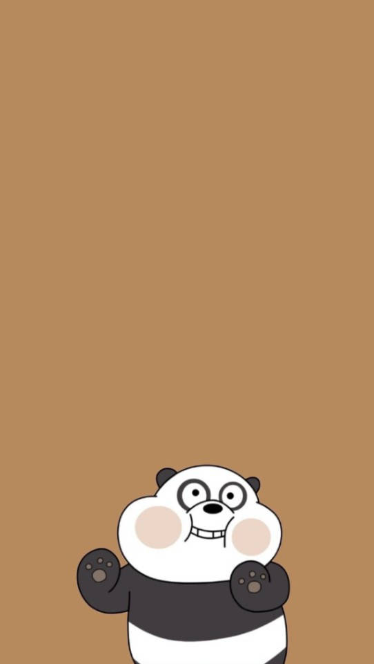 Cute Aesthetic Cartoon Panda Bear Wallpaper