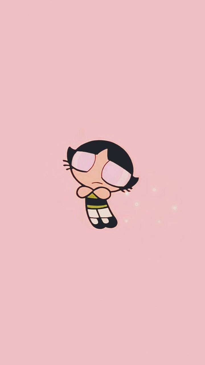 Cute Aesthetic Cartoon Powerpuff Girl Buttercup Wallpaper