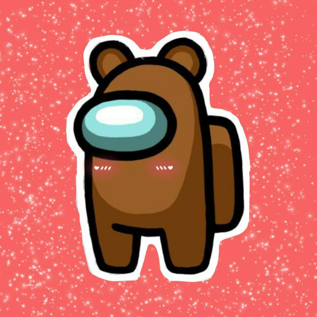 Cute Among Us Bear Size Wallpaper